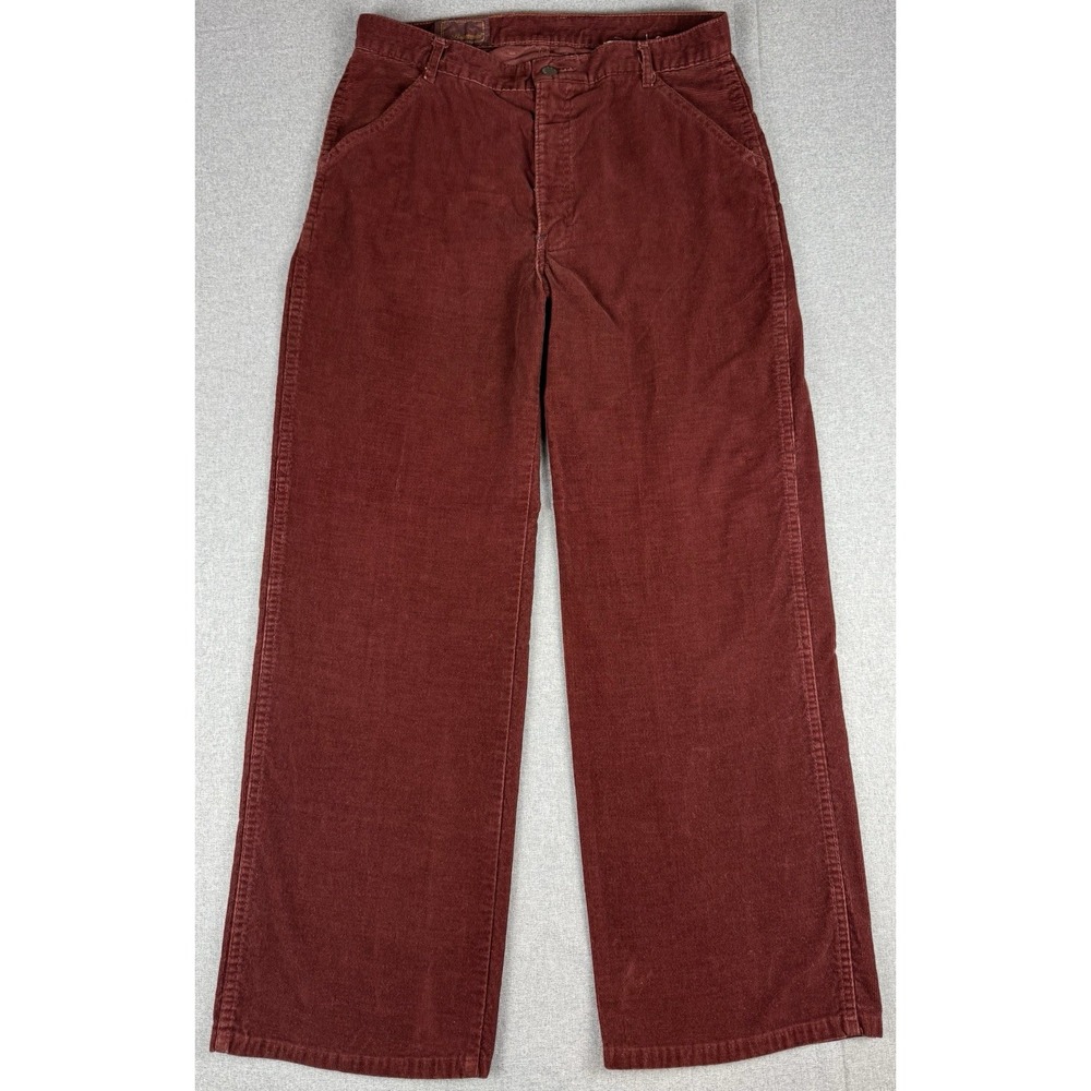 Vintage Britannia Corduroy Pants Womens Rust Burgundy High Rise Wide Leg